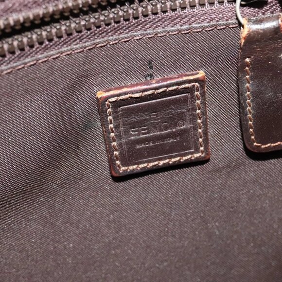 FENDI Zucca Canvas Tote Bag Nylon Brown Black Auth bs27180 - Picture 10 of 16